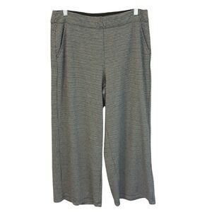 Max Studio London Herringbone Elastic Waist Cropped Wide Leg Pants size Large